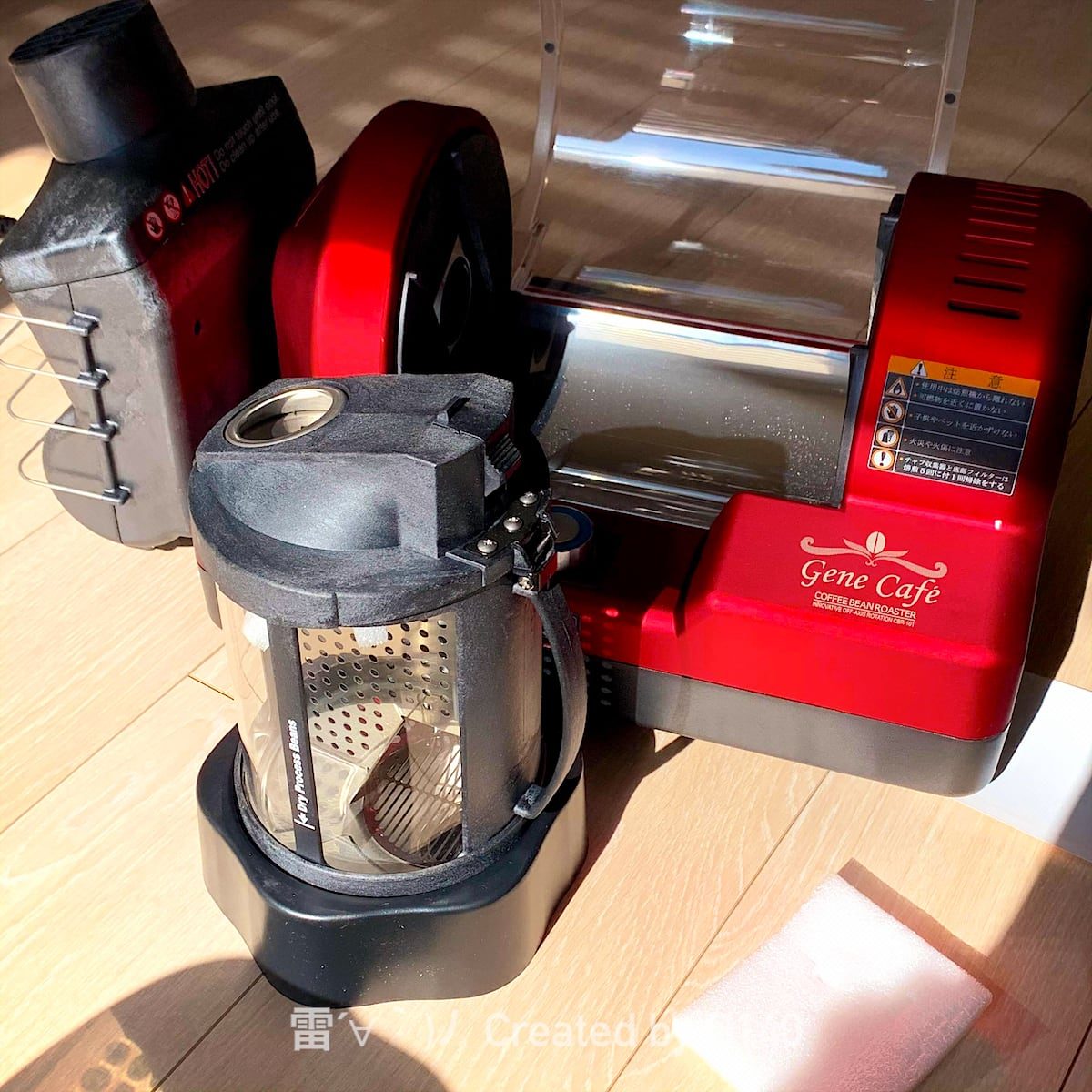 Gene Cafe ジェネカフェ Coffee Bean Roaster コーヒービーンロースター Black 黒 CBR-101A JPN 熱風3D回転 電動焙煎機